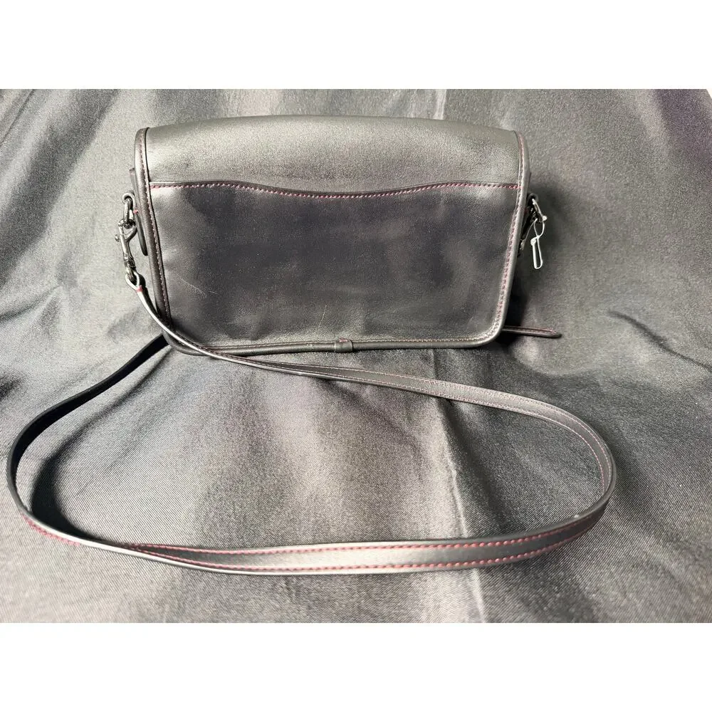 Coach 75th Anniversary Dinky Crossbody Bag 1941 Glovetanned Black/Pink NWOT37225